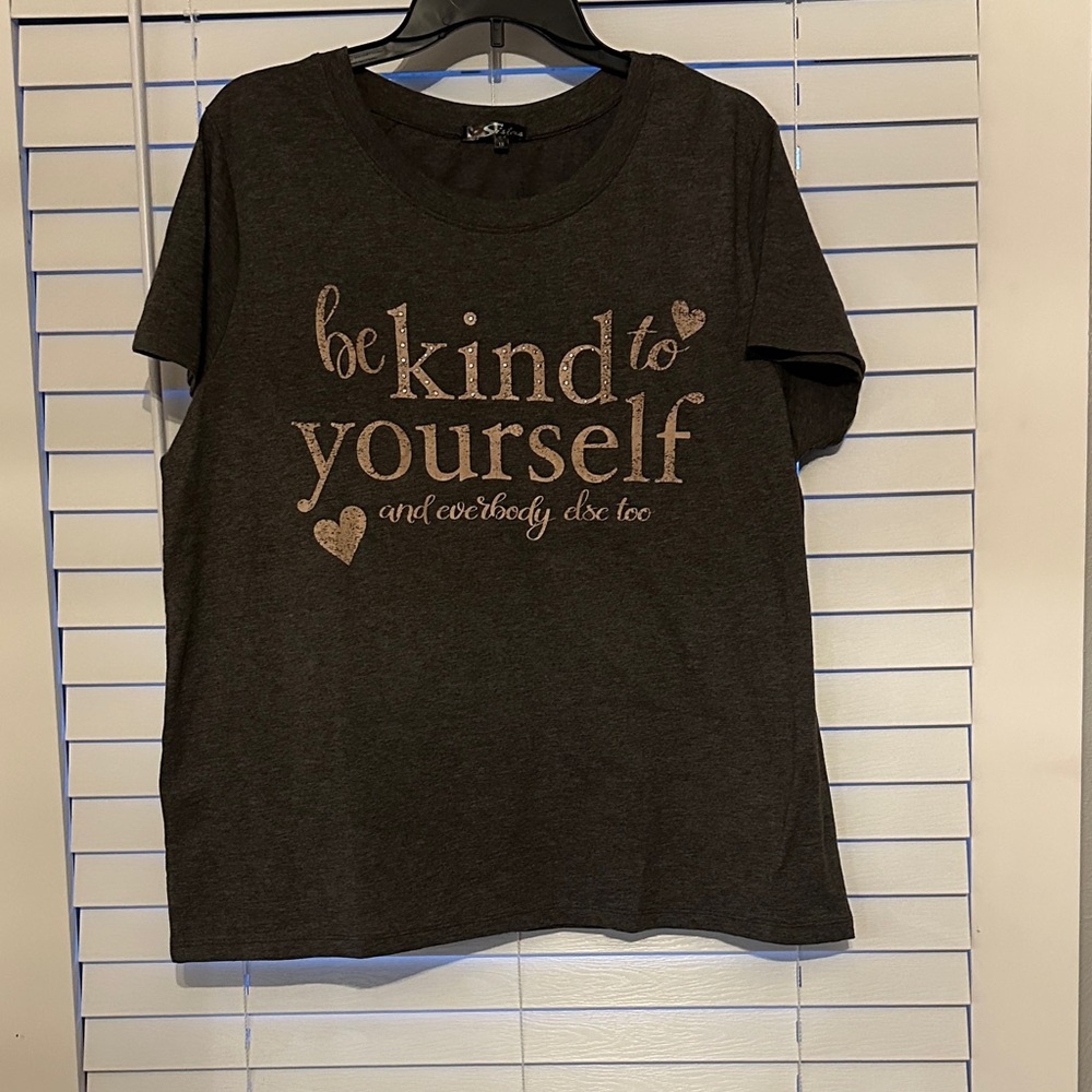 Be Kind to Yourself Women's Charcoal Tee